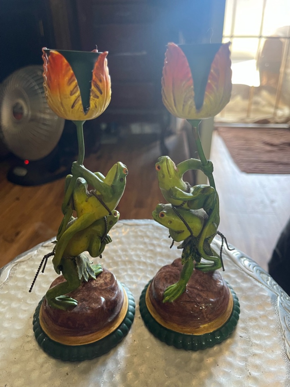 Climbing frog 🐸 tapered candle holder. I purchased these in Europe 35 years ago